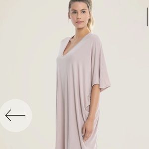 Barefoot Dreams Luxe Milk Jersey Caftan in “Faded Rose”